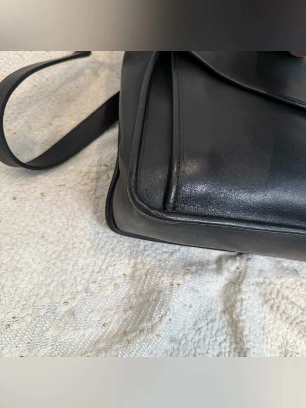 Vintage Coach Morgan black leather messenger bag briefcase crossbody US 1987-93